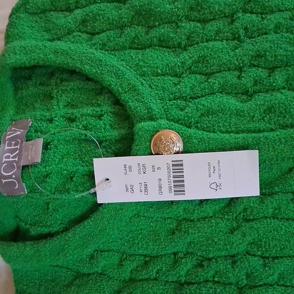 NWT JCREW Odette Cable-Knit Lady Sweater in Cotton Blend Bouclé - Picture 6 of 6